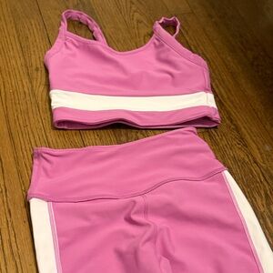 Aqua Pink and White Athletic Set